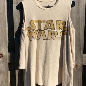 STAR WARS Gold Glitter Cut Out Sleeve Shirt